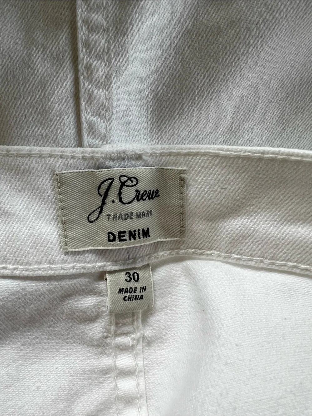 J. Crew White Raw Frayed Hem Denim Mini Skirt 30 Classic